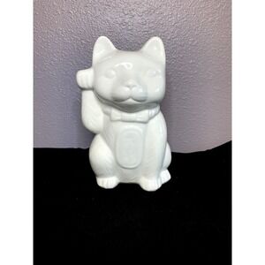 Vintage Benihana Lucky Fu Cat Tiki Mug White Ceramic Maneki Neko DW127
